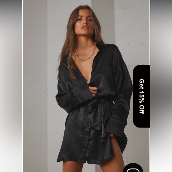 Peppermayo Dresses & Skirts - Peppermayo Faye Mini Shirt Dress - Black